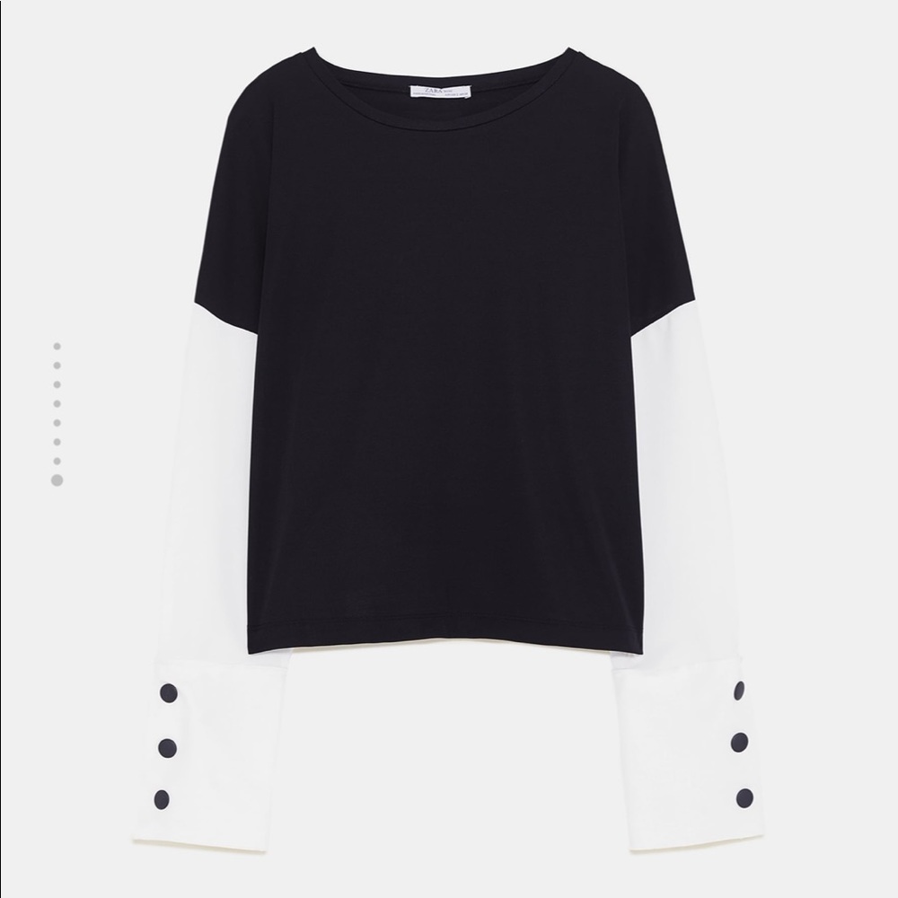 Zara Black and White Blouse. - Picture 2 of 3